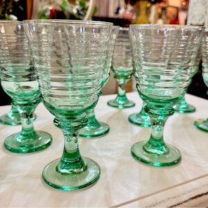 Set of 12 Libby Glass Company Sirrus (Spanish Green) Water Goblets
